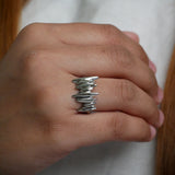 Silver Ripple RIng