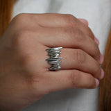 Silver Ripple RIng