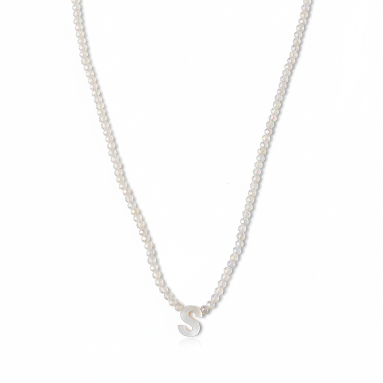 Sparkle Beaded Initial Necklace