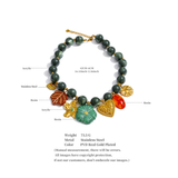 Chunky Olive Resin Beaded Charm Necklace