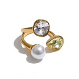 Luxe Pearl Crystal Ring