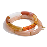 Set Of Two Autumn Gemstone Stretch Bracelet