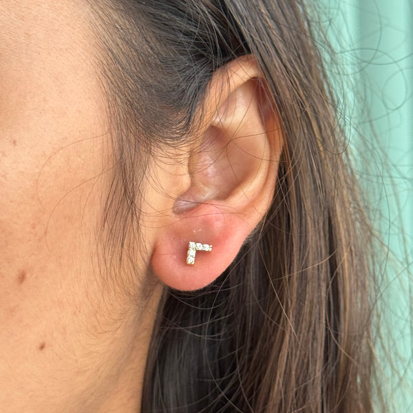 Mini V Studs - Pair