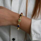 Indian Navratna Inspired Colorful Stone Bangle Jewelry