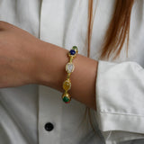Indian Navratna Inspired Colorful Stone Bangle Jewelry