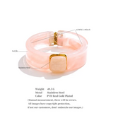 Chunky Acrylic Resin Stretch Cuff Bracelet