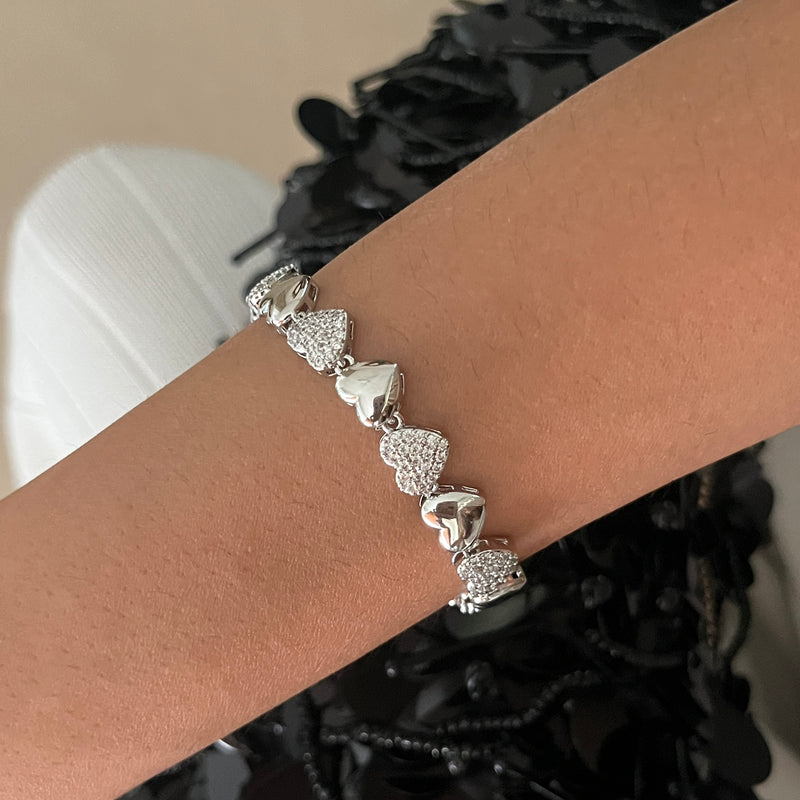 Heartline Silver Bracelet