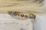 Rainbow Aura Evil eye Cuff