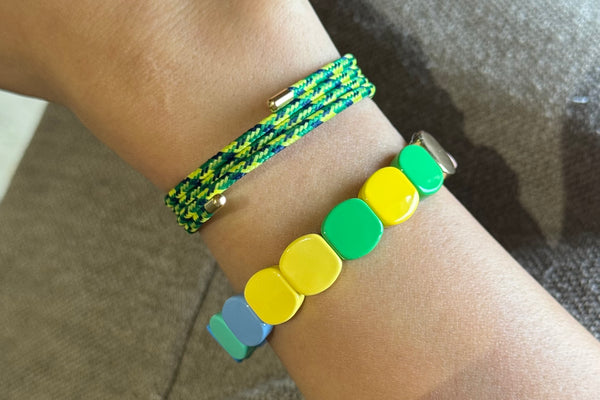 Set of 2 - Lemon Lime Glow - Halo and Candy Bracelet