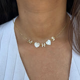 Three of us Pearl Heart necklace