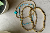 Gold Blue Bracelet Stack - Set of 4