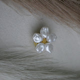Baroque Pearl Flower Button Brooch