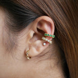 Emerald & Diamond Eternity Ear Cuff