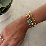 Gold Blue Bracelet Stack - Set of 4