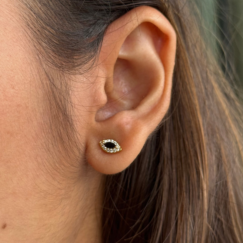 Black Evil Eye Studs