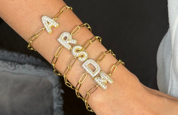 Bubble Initial Link Bracelet