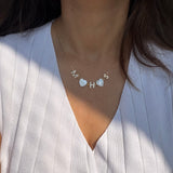 Three of us Pearl Heart necklace