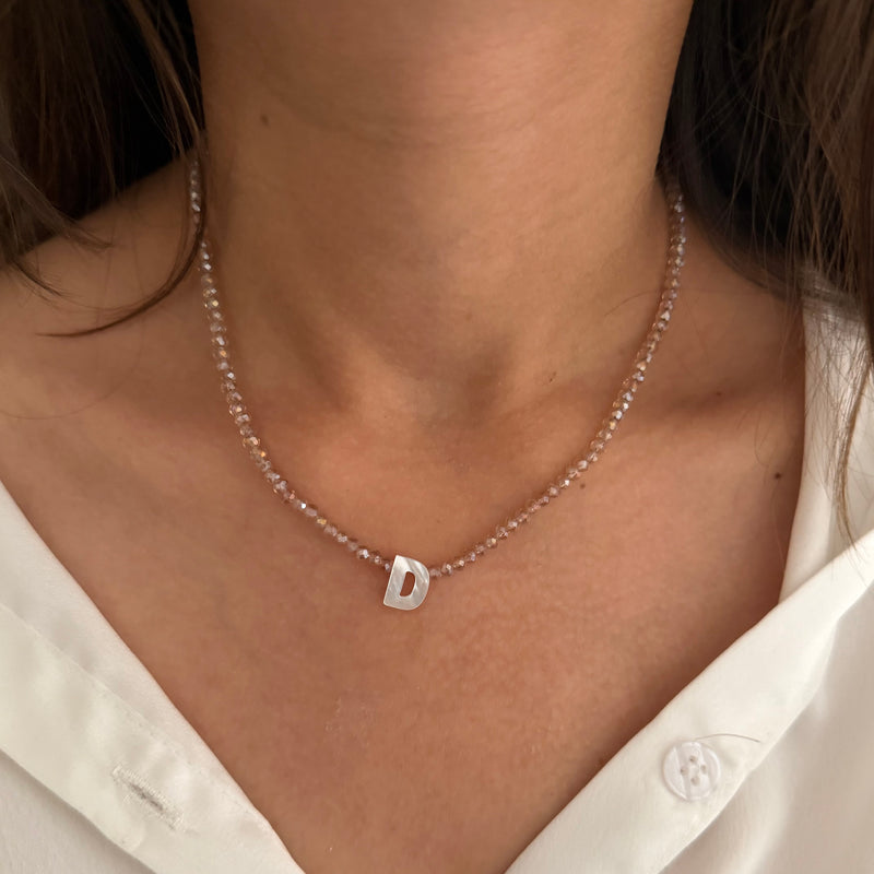 Sparkle Beaded Initial Necklace