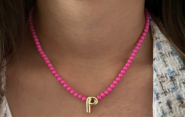Barbie Pink Necklace with Initial (Newly Launched)