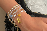 Coral Dreamscape Wrap Bracelet with Initial
