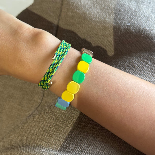 Set of 2 - Lemon Lime Glow - Halo and Candy Bracelet