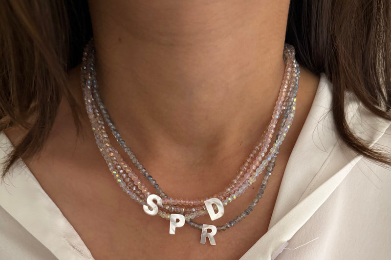 Sparkle Beaded Initial Necklace