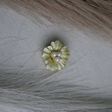 Matte Textured Flower Button Brooch
