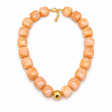 Coral Blush Chunky Resin Statement Necklace