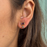 S925 Purple Blue Studs