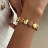 Scarlet Bubble Heart Bracelet