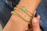 Gold Green Bracelet Stack - Set of 4