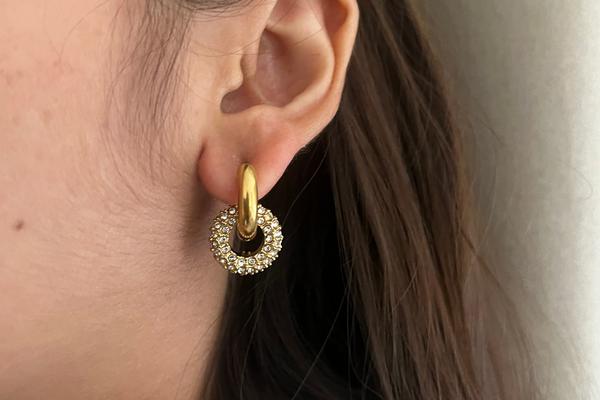 Studded Huggie Hoops