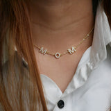 Mom & Mama Sparkle Letter Name Necklace