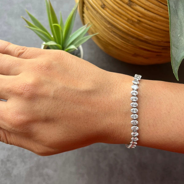 Oval Iced Out Tennis Bracelet