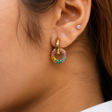 Rainbow Huggie Hoops