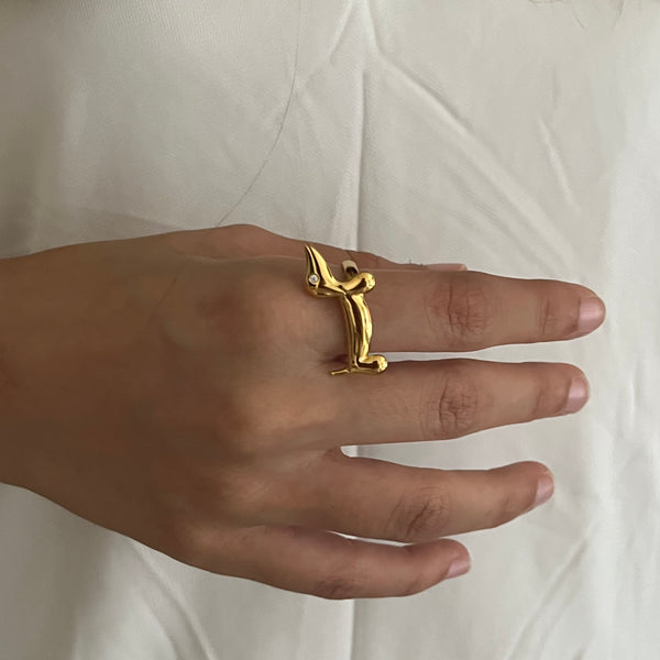 Gold Dog Ring