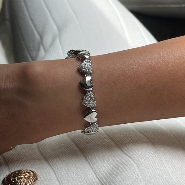 Heartline Silver Bracelet