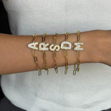Bubble Initial Link Bracelet