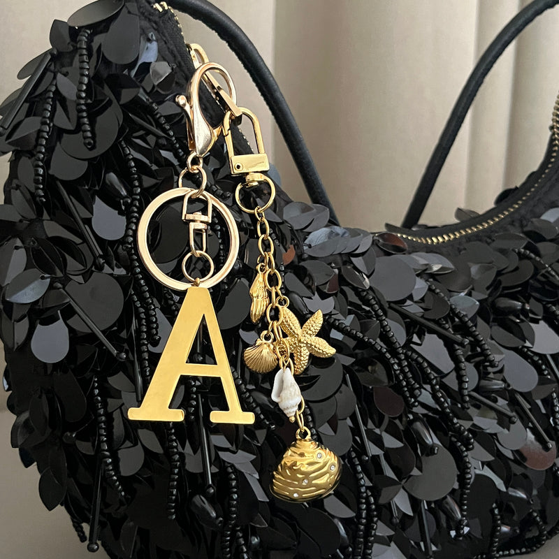 Coastal Bag Charm with Initial