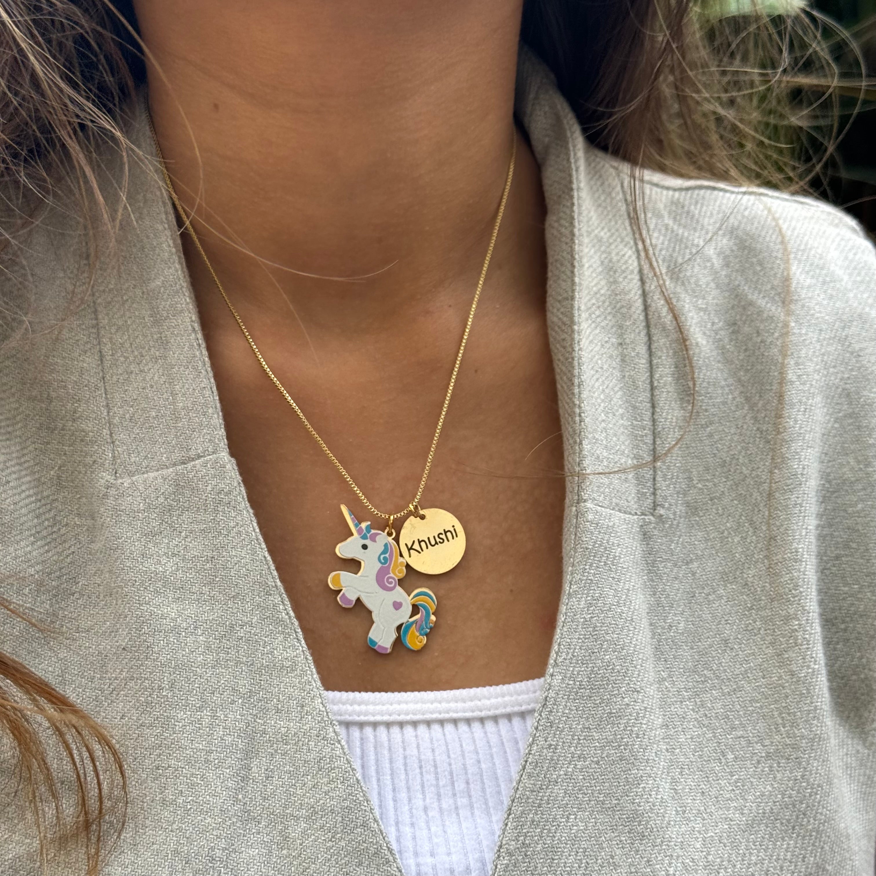 Unicorn Name Necklace I Blame Beads