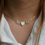 Mom Pearl Heart Necklace