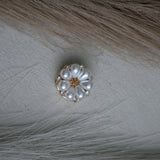 Pearl Flower Button Brooch