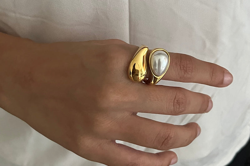 Water Drop Pearl Ring