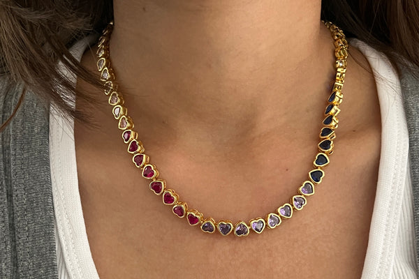 Color my Heart Tennis Necklace