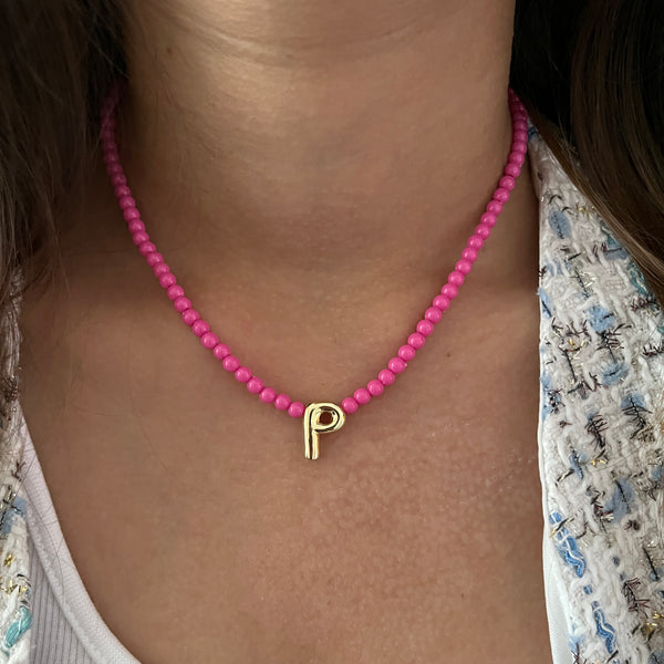 Barbie Pink Necklace with Initial (Newly Launched)
