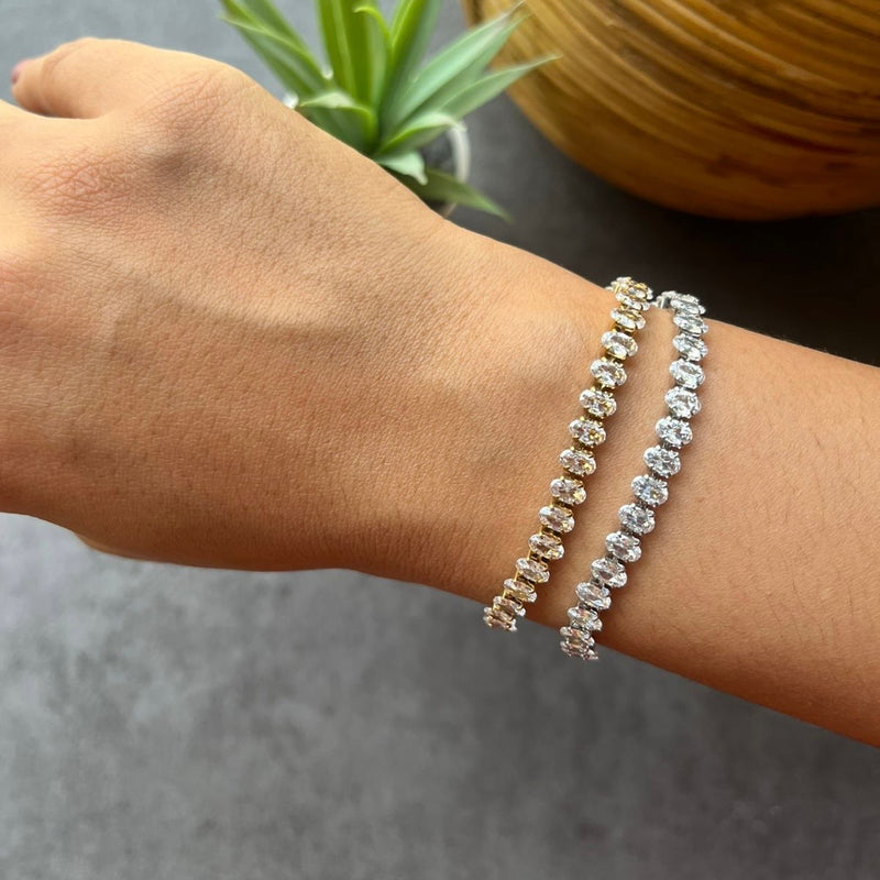 Oval Iced Out Tennis Bracelet