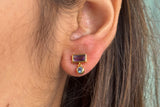 S925 Purple Blue Studs