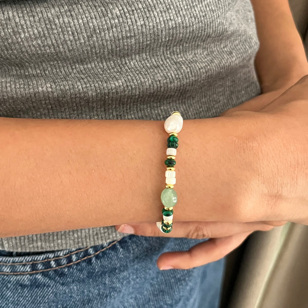 Wild Fern & Pearl Bracelet