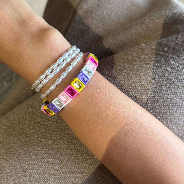 Set of 2 - Jewel Play  Stack - Versa Wrap and Gem Bracelet