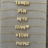 Mini Bubble Initial Name Necklace